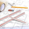 ChAusa 2 Pcs 12 Inch Scale Ruler Plastic Triangular Scale