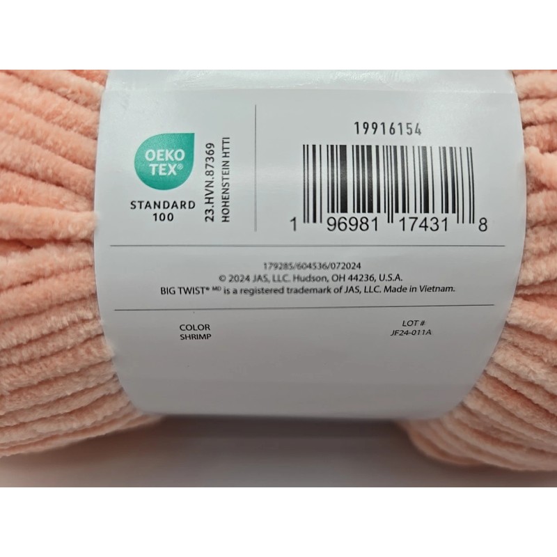 Big Twist BABY BEAR Yarn 100% Micropolyester Shrimp Color 7oz/