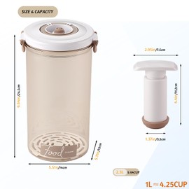 AYYOYYOY Vacuum Seal Containers - Marinade and Keep Food Fresh with Time Dial, BPA Free, Drainer, Microwave Friendly (9.64Cups Circular)