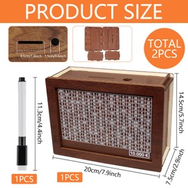 Wooden Money Box with Counter, Money Box Children with Savings Target and Numbers, Wooden Coin Bank, Money Box Storage Box for Girls Boys Birthday Favours