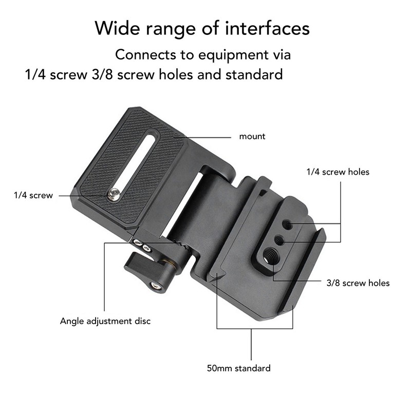 Camera Folding Quick Release Plate L Bracket 285 Degree Wide