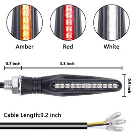 Motorcycle Turn Signal Lights, 4Pcs Front Rear Indicator Lights LED Brake Daytime Running Light for Universal Motorbike Scooter Quad Cruiser Har-ley Kawasaki Yamaha Suzuki Off Road