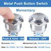 2-Pack 22mm Momentary Metal Waterproof Push Button Switch 7/8" Mounting