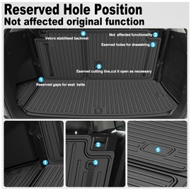 TTX LIGHTING Cargo Mat Compatible with 2020-2025 Toyota Highlander All Weather TPE Cargo Liner with Backrest Mat Protector 7 Seats Highlander Accessories (20-25 Highlander-2 in 1 Trunk Mat)