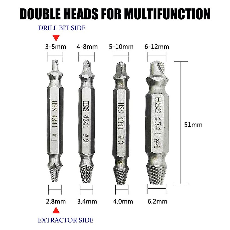 Damaged Screw Extractor Set, HSS4341 DIY Hand Tools Gadgets Gift