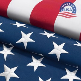 American Flag 3X5,Made in USA,American Flag 3x5 Outdoor,Super Durable Sewn America Flag,US Flags 3x5 Outdoor high wind,Brass Grommets, with Embroidered Stars.