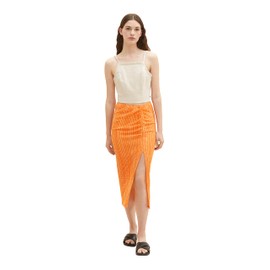 TOM TAILOR Denim Women's Skirt with Slit & Pattern, 31713 Mango Batik Vichy Print