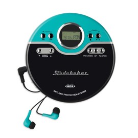 Studebaker Retro Portable CD Player | CD-R/RW MP3 Playback | Programmable Personal CD Player | Anti-Skip | FM Radio | Mega Bass Boost | Sport Earbuds (Vintage Turquoise)