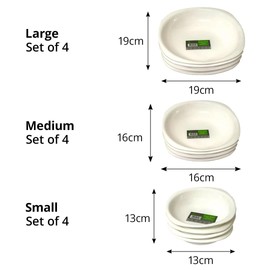 ECO 4 Pc Unbreakable Deep 16 x 16 cm White Round Plastic Plates | Medium High Edge Kids Plates | Stackable Plastic Plate Reusable for Birthdays, Picnic, BBQ & Parties (White, Medium)