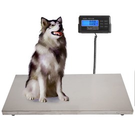 Livestock Scale, 200Kg/440Lbs Digital Postal Shipping Scale Heavy Duty Vet Pet Scale with 103x53cm Large Stainless Steel Platform for Animal Dog Pig Cat Goat Cattle Sheep