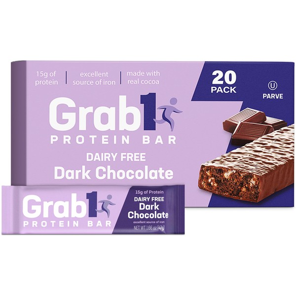 Grab1 Dairy Free Real Dark Chocolate Protein Bars | 15g