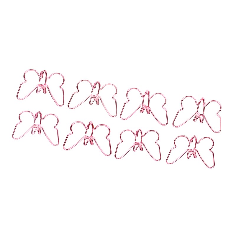 50Pcs Pink Butterflies Paperclip Cartoon Color Plating Innovative Cute Paperclips