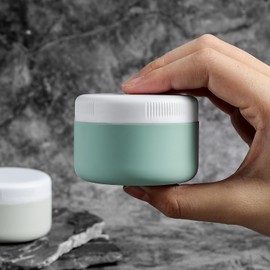 Kuangre Travel Containers for Toiletries, Silicone Cream Jars BPA Free, TSA Approved 3oz Size Containers, Leak-proof Travel Essentials with Lid for Cosmetic Face Hand Body Cream (4 Pack)