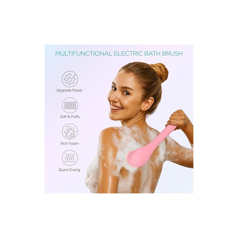 Voyor Cepillo Corporal Eléctrico Depurador Espalda Silicona Cabezal Giratorio Bidireccional