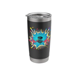 Frisbee Pop Art Comic Retro Heartbeat Stainless Steel Insulated Tumbler