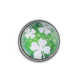 Chunk Snap Charm Mini Petite Four Leaf Clover Shamrock 12mm, 1/2" Diameter