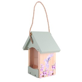 Wrendale Designs Bird Feeder Blue Tit & Goldfinch Solid Wood from Sustainable Forestry with FSC Seal Weather and Fade Resistant Printed Easy to Fill for Sing Birds such as Great Tit