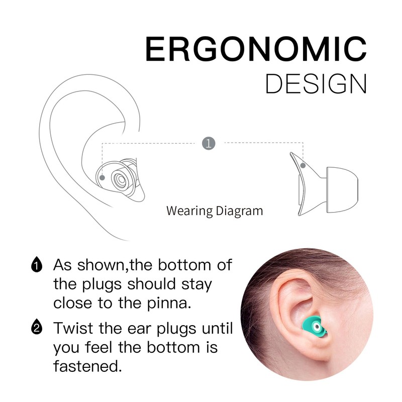 Afflatus Ear Plugs for Sleeping (Light Blue-Small)