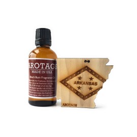Arotags Arkansas Wooden Car Air Freshener - Long Lasting Backwoods Birch Scent Diffuses for 365+ Days - Includes Hanging Mirror Diffuser and Fragrance Oil - 100% American Made