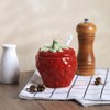 WAIT FLY Strawberry Ceramic Sugar Bowl with Lid, Sugar Container,