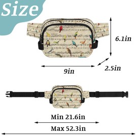 Bird Cross Body Fanny Pack for Men Women Fashion Waist Packs Crossbody Bags Everywhere Belt Bag with Adjustable Strap 9" x 6.1" x 2.5"