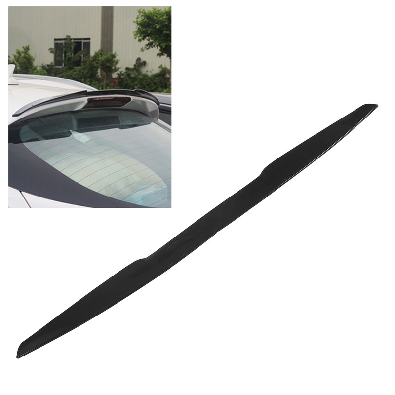Rear Trunk Spoiler 113.5x7cm Rubber Black Universal Exterior Trim for
