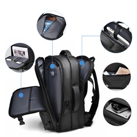 JEUXDOS Vacuum Backpack for Travel, 25 Inch Expandable Vacuum Compression Bag with Electric Vacuum Pump, Space Saver Bags (Black)