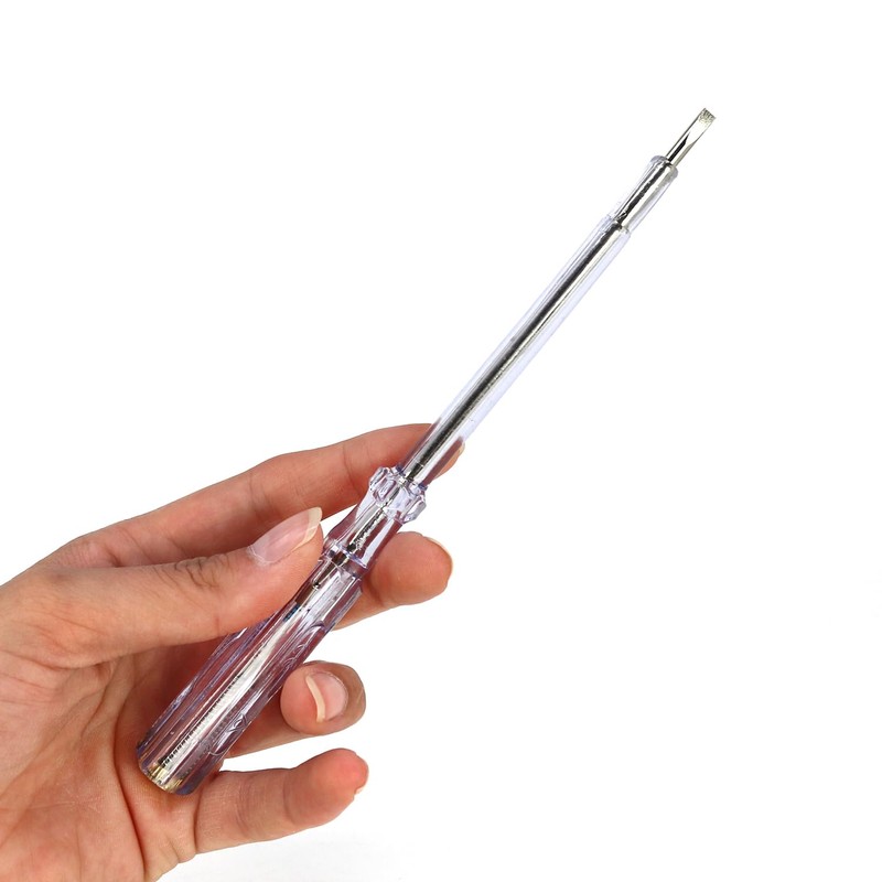 com-four 2 x Voltage Tester with Glow Lamp - Current