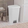 Sterilite 11.9 Gallon Rectangular Step On Kitchen Plastic Indoor Wastebasket