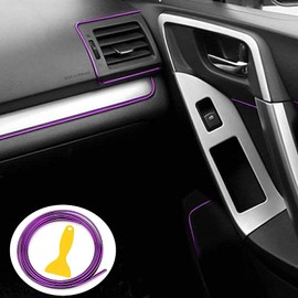 Mr.Brighton LED Car Interior Gap Trim Decorative Molding Door Panel Dashboard Gap Trim Strip (Chrome Purple, 10Ft)