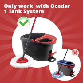 Mop Replace Head, 3 Pack Spin Mop Replacement Head for Ocedar Easywring 1-Tank System, Easy Cleaning, Microfiber, Machine Washable