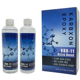 KARBXON KBX-11 Ultra Bond - Epoxy Resin Kit - 2 Part Crystal Clear epoxy - High Strength, High Gloss VOC & BPA Free - UV Resistant - Multi Purpose, Fiberglass, Carbon Fiber, Surface Coating (6)