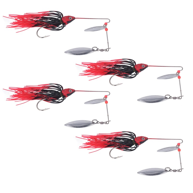 4pcs Fishing Rotating Sequin Aluminum Alloy Composite Beard Lures for