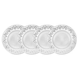 Godinger Serving Plates, Dinner Plates, for Appetizers, Salads & More Dublin Crystal Set of 4 10.5in