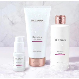 Set Reviving Farmasi Dr C Tuna Tratamiento Completo para el Crecimiento del Cabello con Shampoo, Mascarilla y Aceite Capilar.