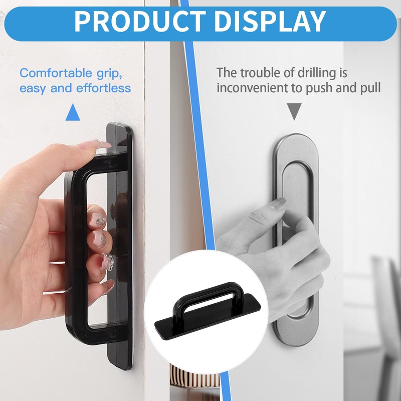 atnayo 4 Pack Peel Stick on Door Handles, PP Material,