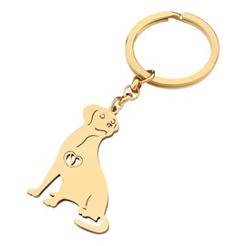 YAYAKO Stainless Steel Dog Keychain Wallet Car Key Keyring Jewelry Pets Dog Lovers Gifts for Women Girls Dog Key Chain (Gold Plated Labrador Keychain)