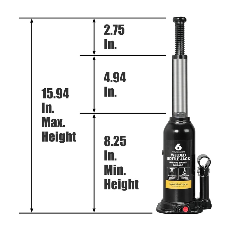 Torin Hydraulic Jack 6 Ton (12,000 lbs) Lifting Automotive Welded