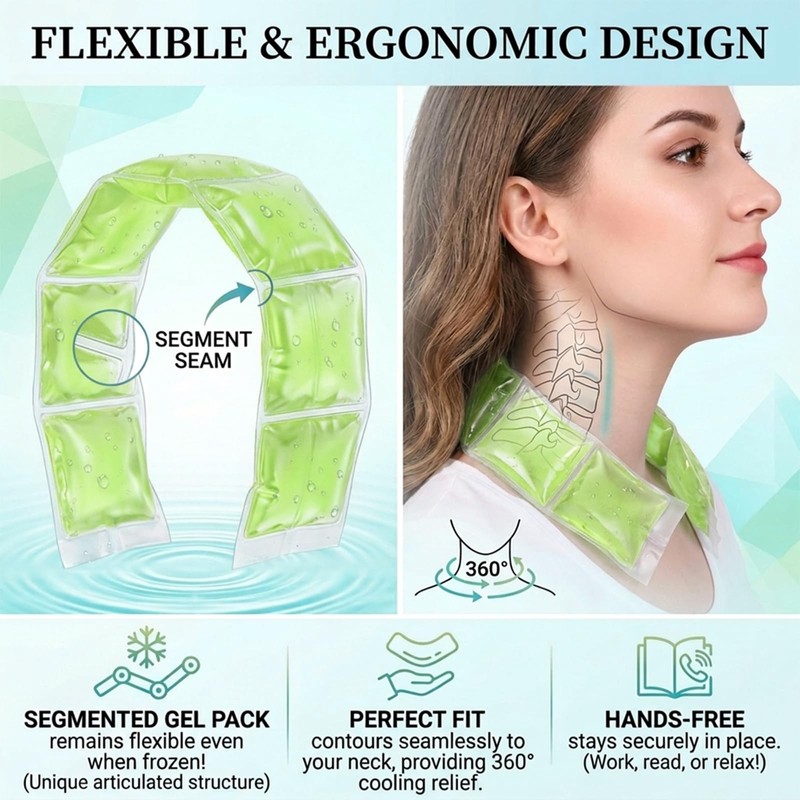 Cooling Towel with Soft Gel Ice Pack Inserts |Gel Ice