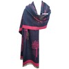 GFM Cashmere Feel Shawl - Mulberry Trees - Navy Blue