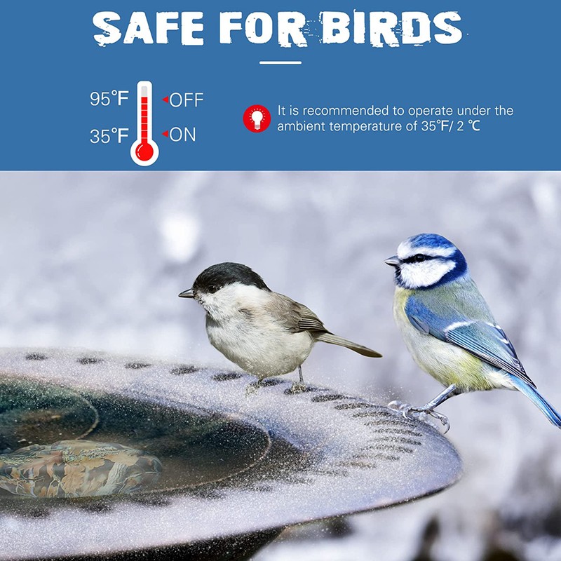 Bird Bath Heater for Outdoors in Winter Birdbaths Deicer with