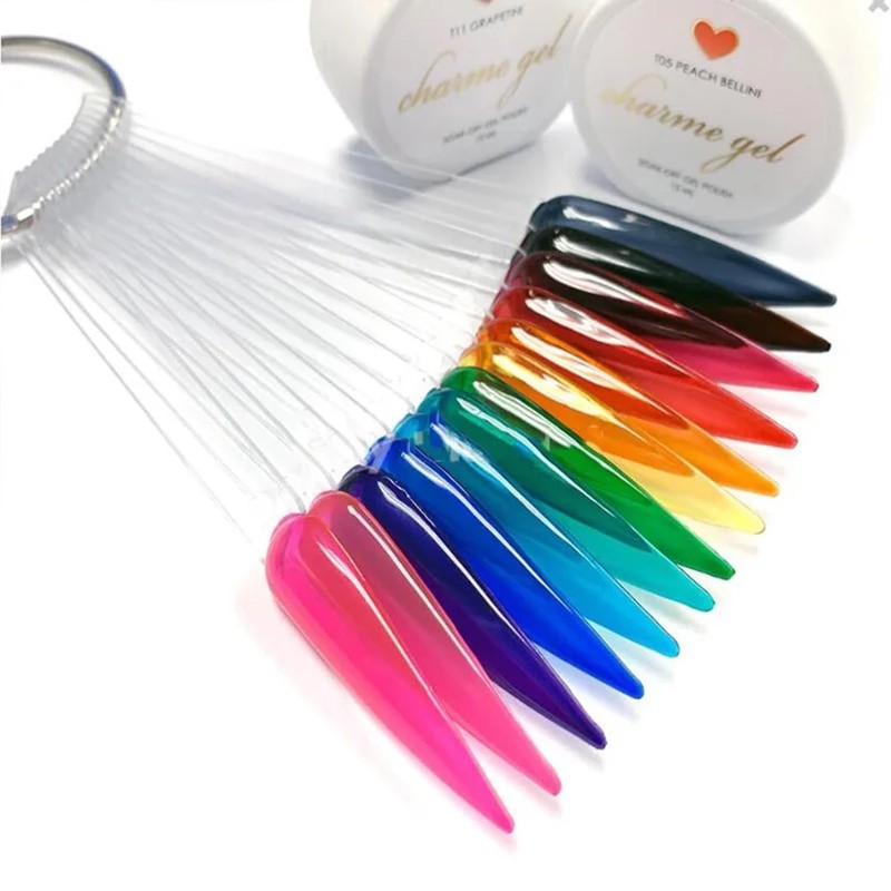 Nail Samples with Labels, 100 Pieces Nail Pattern Sticks, Nail