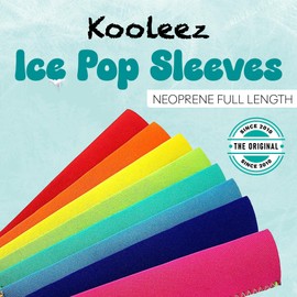 Koverz Kooleez Ice Pop Sleeves, Insulated Neoprene Sleeve for Freezer Pop/Ice Pop, Popsicle Holders for Kids, Washable and Reusable, 10-Pack Red