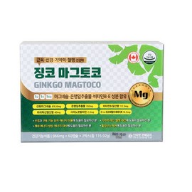 징코 마그토코 캐나다 징코빌로아 120정 혈액순환 은행잎추출물 영양제