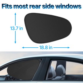 COSY105C Car Window Shades, 4 Pack Sun Shade Side Windows for Baby, Car Seat UV Protection Privacy Curtains, Blackout and Shatterproof for All Models (A Piece of The Main Driver's seat.)