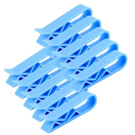10 Pcs Blue Plastic Kitchen Garbage Bin Clip, Trash Bag Clips, Set of Bag Clips - Anti-Slip Fixation Clamp for Trash Cans and Garbage Bins, Commercial Trash Cans