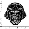Patchwork Paradise Biker Skull with Helmet Embroidered Iron-On Patch Biker