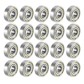 sourcing map Pack of 20 Deep Groove Ball Bearings 695ZZ Double Shim 5 mm x 13 mm x 4 mm Ball Bearings Carbon Steel