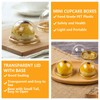 WOPPLXY 200 Pcs Clear Plastic Mini Cupcake Boxes Muffin Pod,
