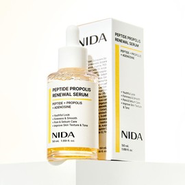 NIDA Peptide Propolis Renewal Serum | Peptide Complex, Propolis Extract, Adenosine | Youthful Look, Wrinkles, Fine Lines, Pore & Sebum Care | 1.69 fl.oz., 50ml